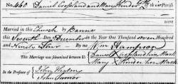 Taken on December 7th, 1794 in Almondbury and sourced from Certificate - Marriage.