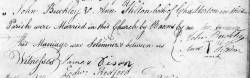 Taken in 1794 and sourced from Certificate - Marriage.