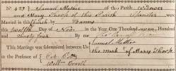 Taken on November 12th, 1794 and sourced from Certificate - Marriage.