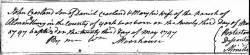 Taken on May 23rd, 1797 and sourced from Certificate - Baptism.