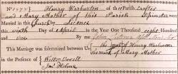 Taken on April 6th, 1801 and sourced from Certificate - Marriage.