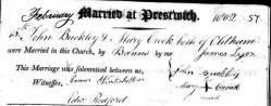 Taken on February 15th, 1802 and sourced from Certificate - Marriage.