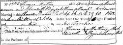 Taken on October 17th, 1802 and sourced from Certificate - Marriage.