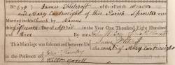 Taken on April 15th, 1803 and sourced from Certificate - Marriage.