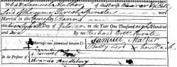 Taken on October 26th, 1806 and sourced from Certificate - Marriage.