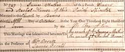 Taken on October 12th, 1807 and sourced from Certificate - Marriage.