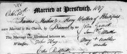 Taken on October 15th, 1807 and sourced from Certificate - Marriage.