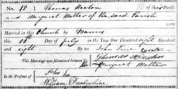 Taken on July 13th, 1808 and sourced from Certificate - Marriage.