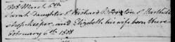 Taken on March 6th, 1808 in Harthill and sourced from Certificate - Baptism.