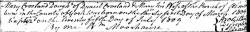 Taken on July 25th, 1809 and sourced from Certificate - Baptism.