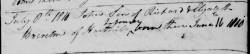 Taken on July 8th, 1810 in Harthill and sourced from Certificate - Baptism.