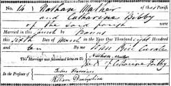 Taken on March 6th, 1810 and sourced from Certificate - Marriage.