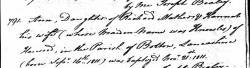 Taken in 1811 and sourced from Certificate - Baptism.