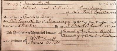 Taken on January 13th, 1812 and sourced from Certificate - Marriage.