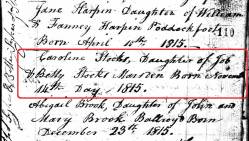 Taken on November 14th, 1815 and sourced from Certificate - Baptism.