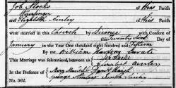 Taken in 1815 in Huddersfield and sourced from Certificate - Marriage.