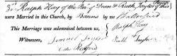 Taken on June 3rd, 1817 and sourced from Certificate - Marriage.