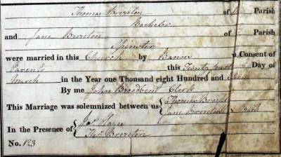 Taken on March 24th, 1818 and sourced from Certificate - Marriage.