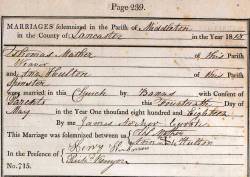 Taken on May 14th, 1818 and sourced from Certificate - Marriage.