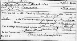 Taken on July 12th, 1819 and sourced from Certificate - Marriage.