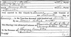 Taken on January 15th, 1820 and sourced from Certificate - Marriage.