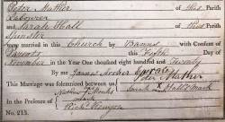 Taken on November 5th, 1820 and sourced from Certificate - Marriage.