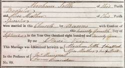 Taken on September 24th, 1821 and sourced from Certificate - Marriage.