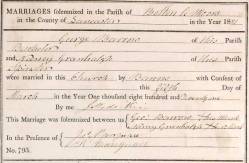 Taken on March 5th, 1821 and sourced from Certificate - Marriage.