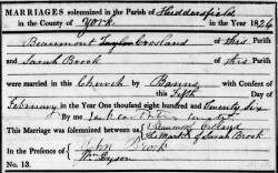 Taken on February 5th, 1826 and sourced from Certificate - Marriage.