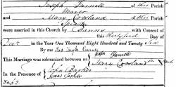 Taken on December 31st, 1826 at St. Peter (Bradford Cathederal) and sourced from Certificate - Marriage.