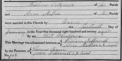 Taken on January 18th, 1828 and sourced from Certificate - Marriage.