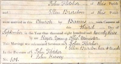 Taken on September 3rd, 1828 and sourced from Certificate - Marriage.