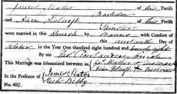Taken on October 29th, 1828 and sourced from Certificate - Marriage.