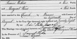 Taken on August 18th, 1828 and sourced from Certificate - Marriage.