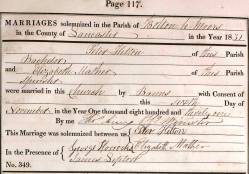 Taken on November 6th, 1831 and sourced from Certificate - Marriage.