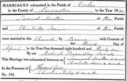Taken on April 3rd, 1831 and sourced from Certificate - Marriage.