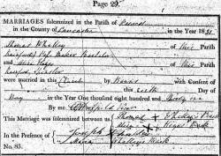 Taken on May 9th, 1831 and sourced from Certificate - Marriage.