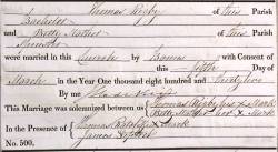Taken on March 5th, 1832 and sourced from Certificate - Marriage.