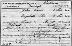 Taken on June 10th, 1833 and sourced from Certificate - Marriage.