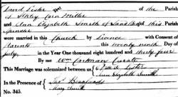 Taken on July 29th, 1834 and sourced from Certificate - Marriage.