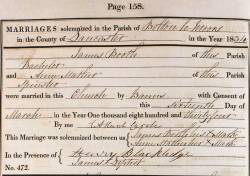 Taken on March 16th, 1834 and sourced from Certificate - Marriage.