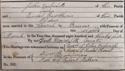 Taken on March 8th, 1835 and sourced from Certificate - Marriage.