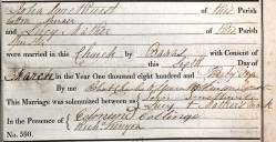 Taken on March 6th, 1836 and sourced from Certificate - Marriage.