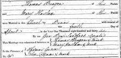 Taken on April 4th, 1836 and sourced from Certificate - Marriage.