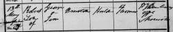 Taken on May 13th, 1838 in Horton and sourced from Certificate - Baptism.