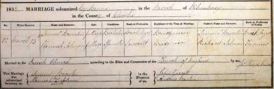 Taken on March 13th, 1838 and sourced from Certificate - Marriage.