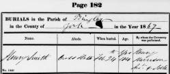 Taken on February 24th, 1867 in Crossflatts and sourced from Burial Record.