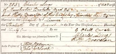 Taken on August 30th, 1791 and sourced from Certificate - Marriage.