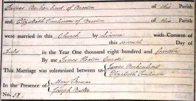 Taken on July 7th, 1814 and sourced from Certificate - Marriage.