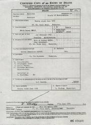  sourced from Death Certificate - Edith Sarah ORTON.